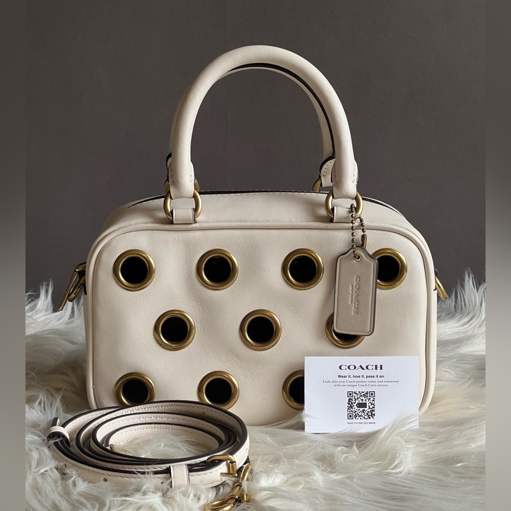 CY747 - Coach Satchel Crossbody Bag with Grommets - Picture 11 of 13